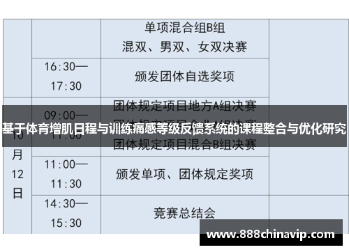 基于体育增肌日程与训练痛感等级反馈系统的课程整合与优化研究